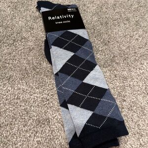 Relativity Navy and Light Blue Argyle Socks